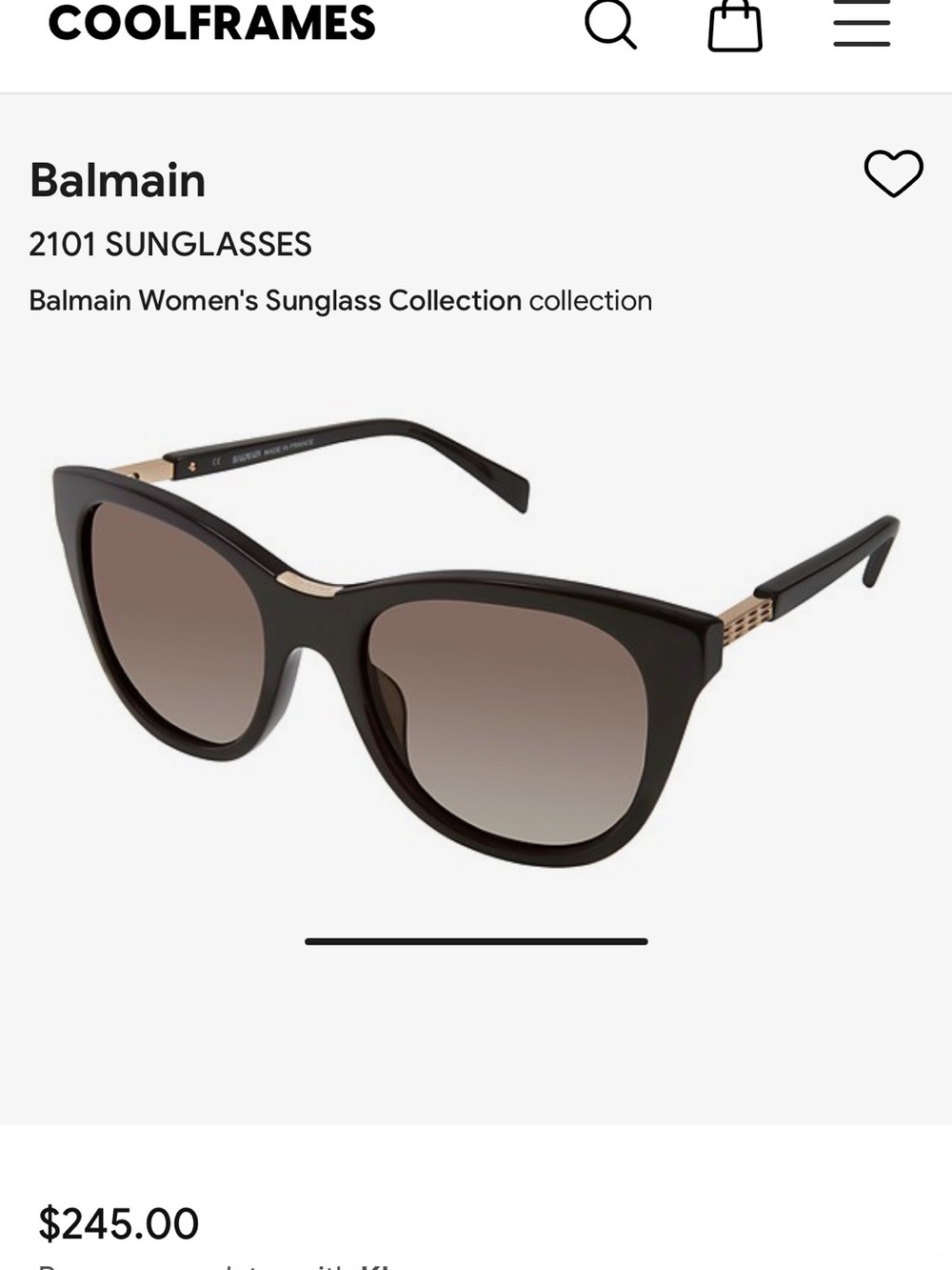 Black Women's Balmain Oversized Sunglasses 
No Case